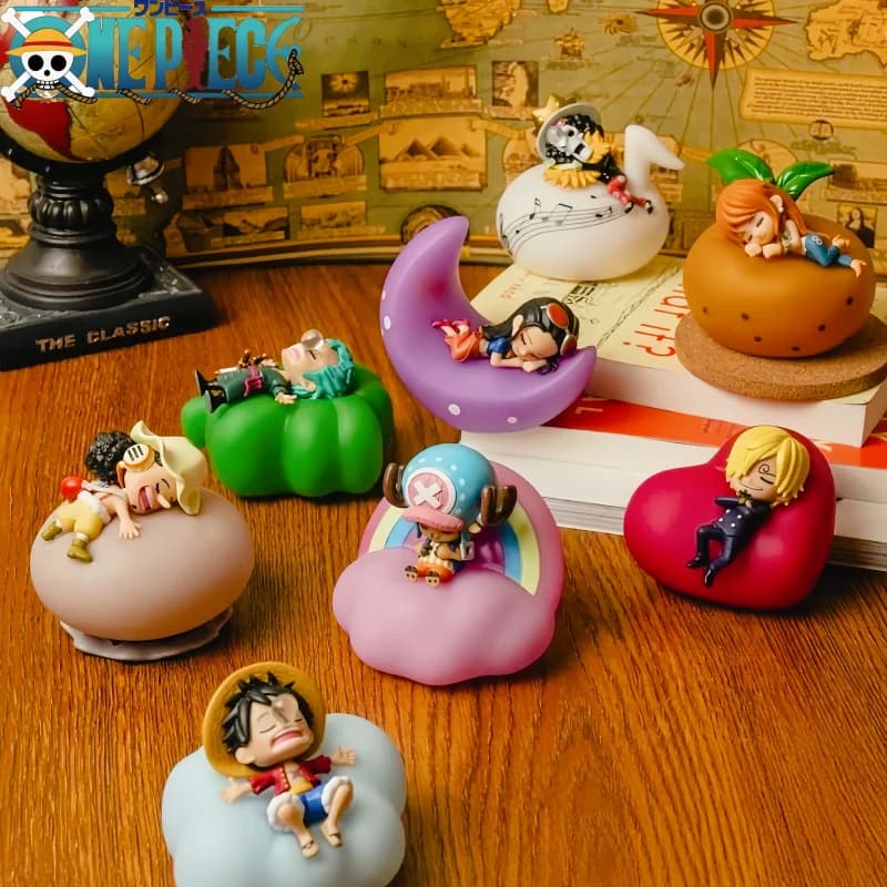 Serie di Scatole Misteriose Anime One Piece con Luci Notturne, Personaggi Luffy, Zoro, Nami, Sanji, Chopper, Decorazioni LED 'Sweet Dream'