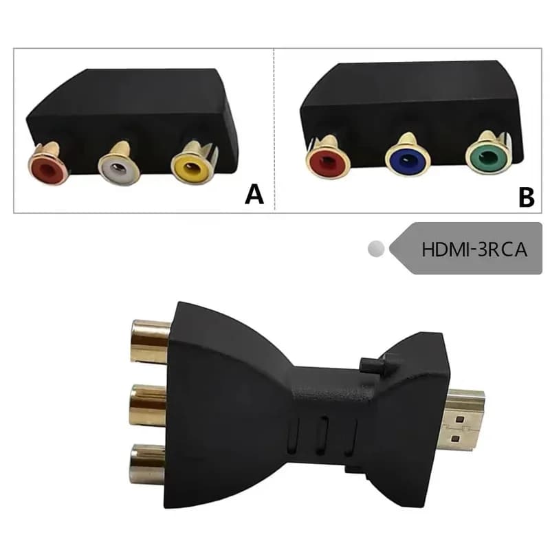 Cavo convertitore da HDMI a AV-3RCA adattatore composito/componente per TV PS2/DVD/CRT, uscita video rosso-bianco-giallo e RGB