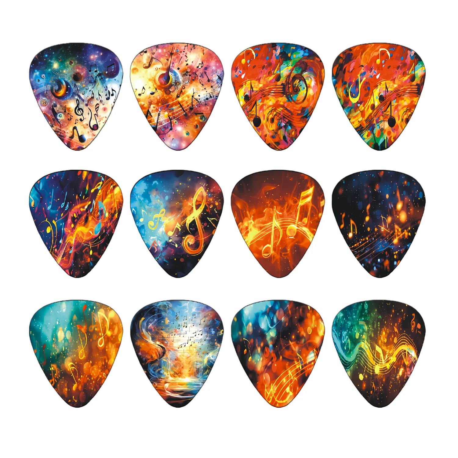 12 Pieces Guitar Picks 0.46mm 0.71mm 0.96mm Plectrum Premium for Acoustic Electric Guitar Bass Ukulele