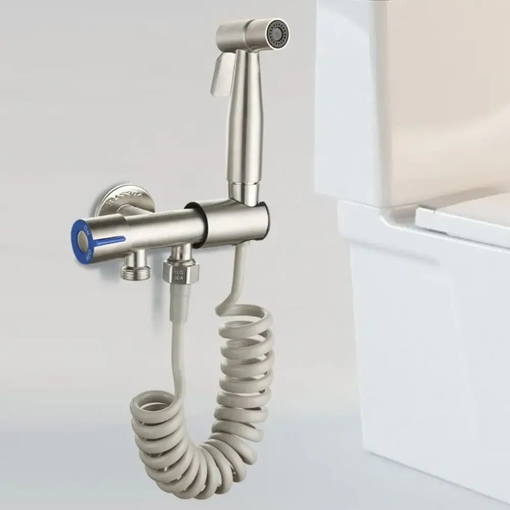 1Pcs 304 Stainless Steel High Pressure Spray Hand Bidet Faucet Bathroom Hand Sprayer Shower Head Booster Faucet