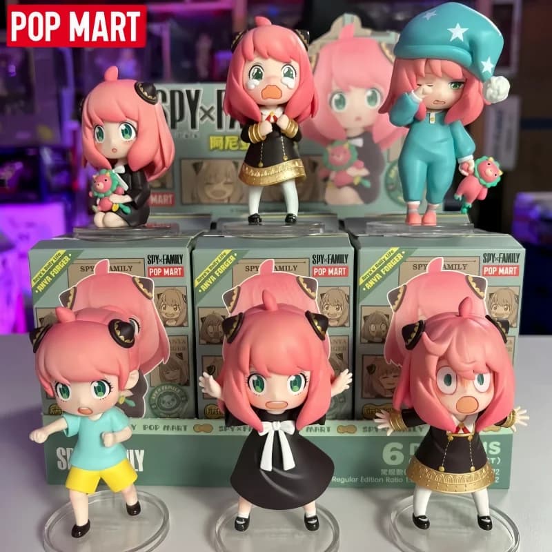 POP MART Spy X Family Anya Series Blind Box Scatola misteriosa Giocattoli Bambole Guess Bag Cute Anime Figure Collezione desktop Ornamenti Regalo