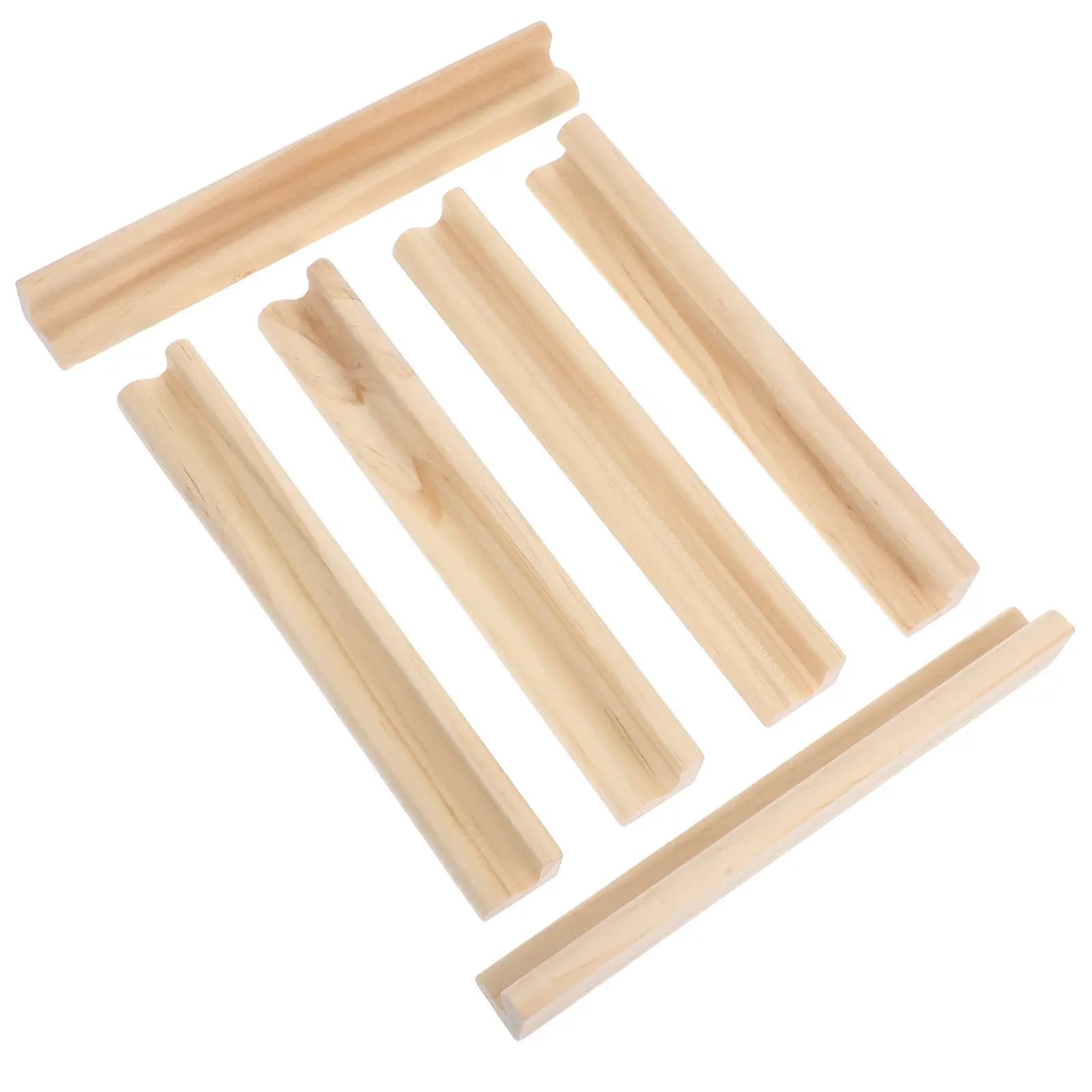 Set di 6 Vassoi in Legno per Domino con Base a Lettere, per Artigianato, Gioco Educativo, Organizzatore di Carte, Accessori per Giochi da Tavolo