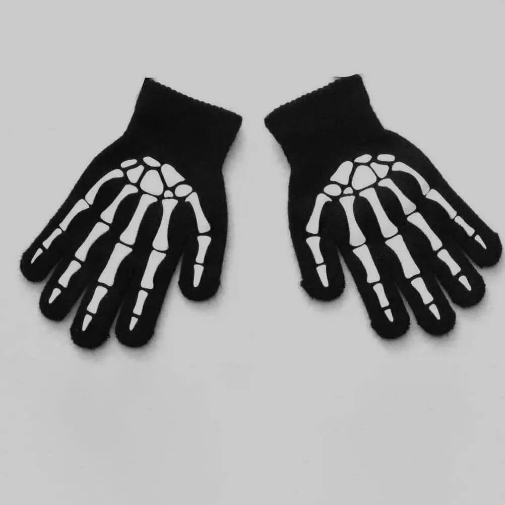1 Paio di Guanti da Ciclismo Fluorescente alla Moda, Design Luminoso per Feste di Halloween, Sport all'Aperto, Ciclismo, Moto, Caldi e Confortevoli