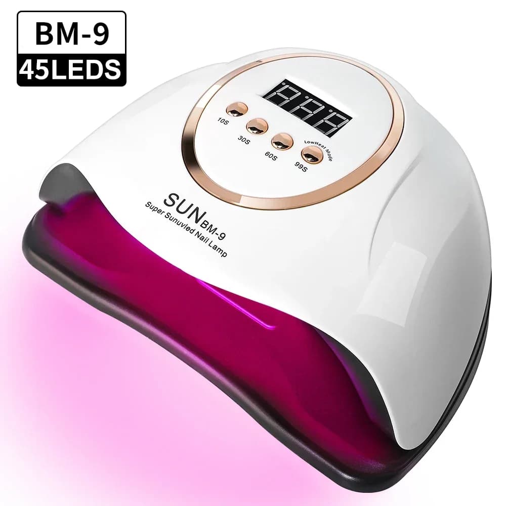Lampada UV LED per Unghie, Asciugatore Professionale per Smalto Gel con 45 LED, Luce UV per Unghie con 4 Impostazioni Timer