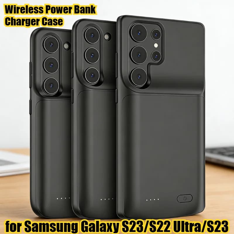 Custodia Power Bank da 4800mAh per Samsung Galaxy S23/S22 Ultra/S23+ con Ricarica Rapida - Batteria Portatile di Backup