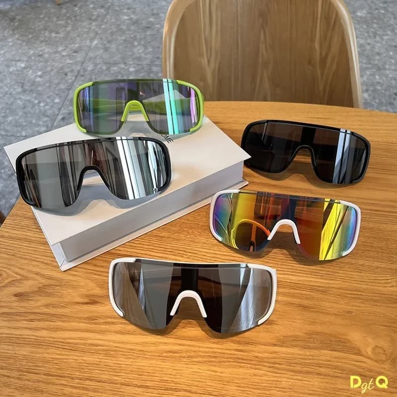 DGTQ Occhiali da ciclismo Occhiali da sole per uomo Donna Sport Lenti da equitazione Occhiali da bici da esterno Occhiali da bicicletta antivento Maschera