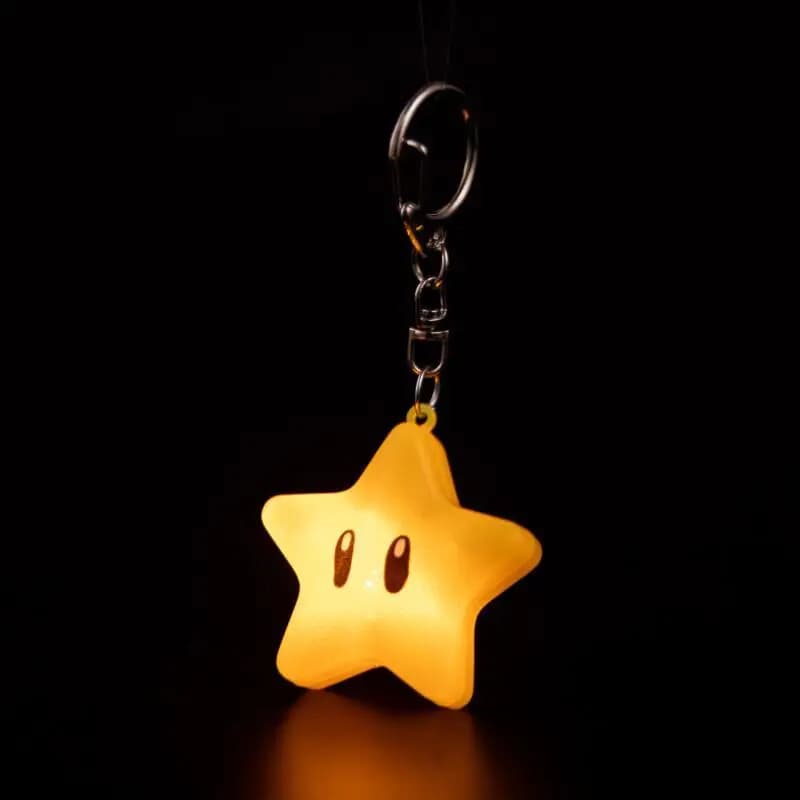 Portachiavi a Forma di Stella a Cinque Punte con LED, Accessorio per Borsa, Decorazione per Auto, Regalo