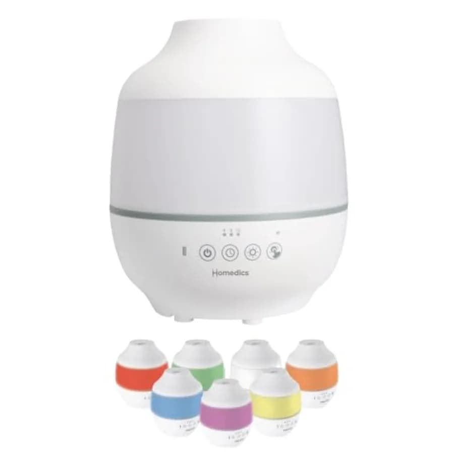 Umidificatore TotalComfort di Grandi Dimensioni per Camera da Letto, Piante, Ufficio, Nebbia Fredda, Diffusore di Oli Essenziali con Timer Integrato e 7 Colori