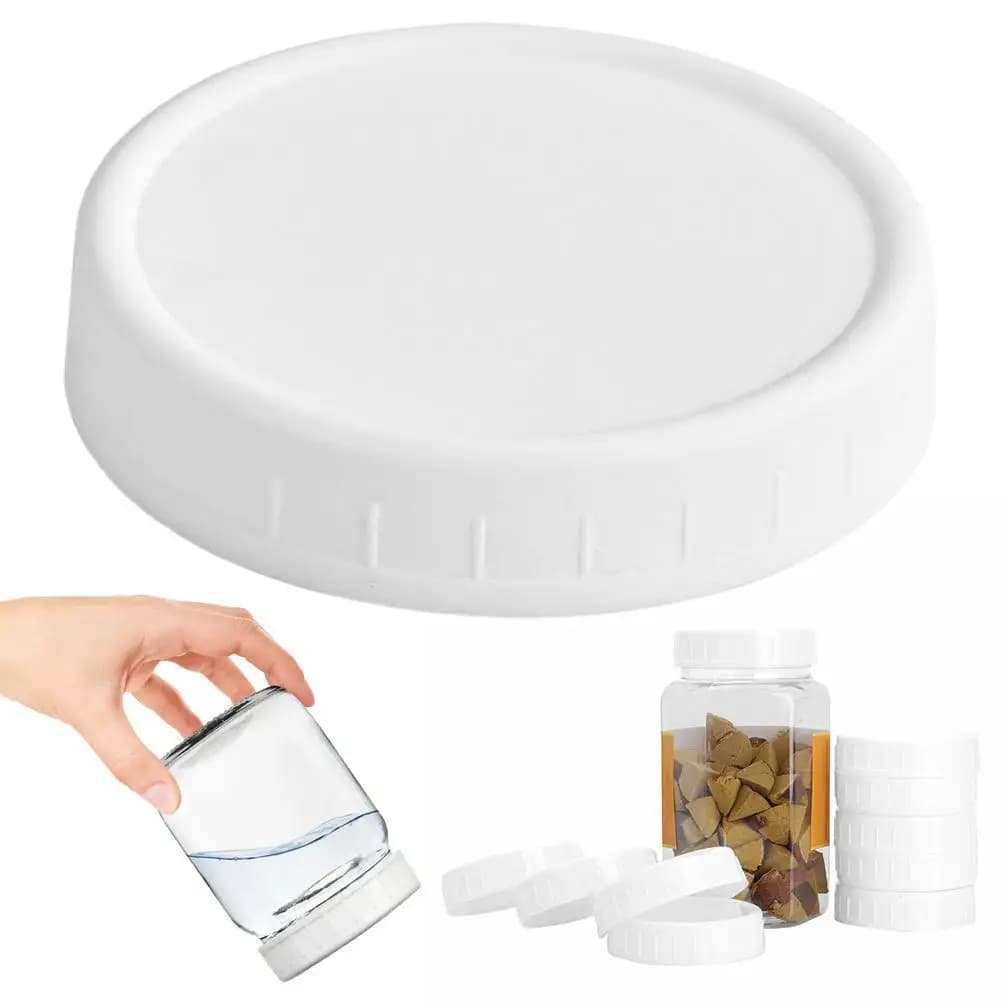 1/16 Pezzi Coperchi Riutilizzabili in Plastica da 86mm per Barattoli Mason a Bocca Larga, Coperchio Sigillante Antigoccia con Beccuccio, Ottima Tenuta, Utensile da Cucina