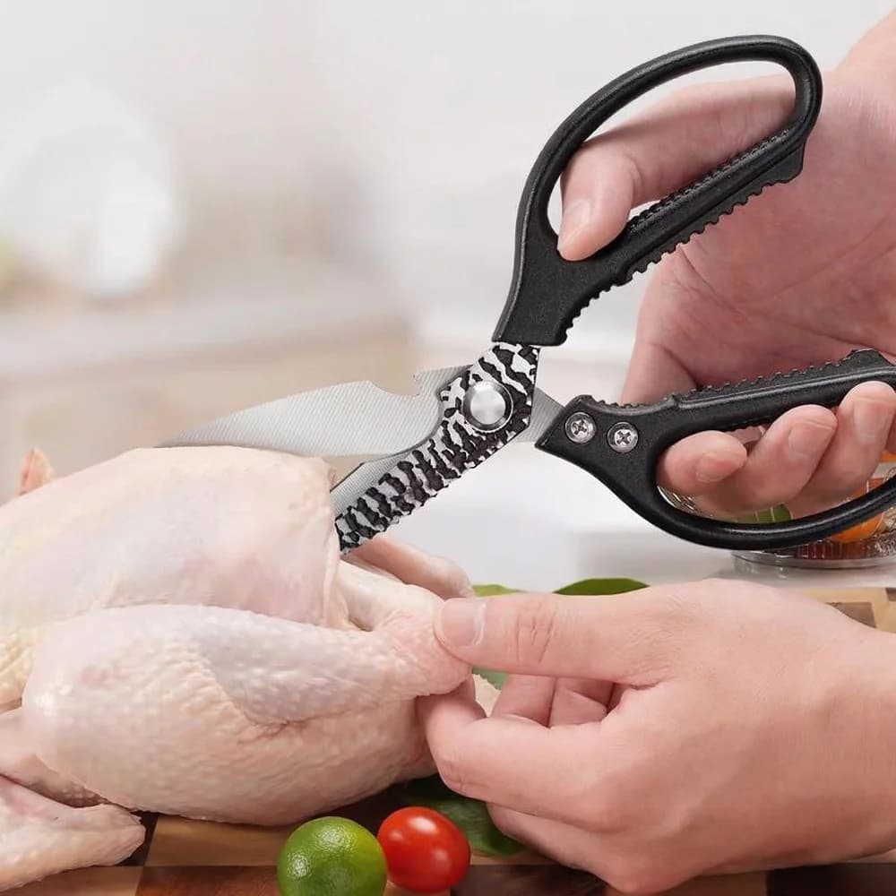 Sharp Rustproof Kitchen Scissors, Multifunctional for Vegetables, Fish Scaling, Meat & Chicken Bones C2612