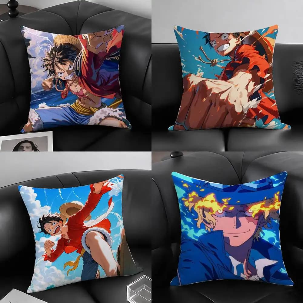 One Piece Enel Sky Island Anime Plush Pillow Cover Copricuscino in morbido peluche corto per divano, camera da letto, decorazioni per la casa, regalo
