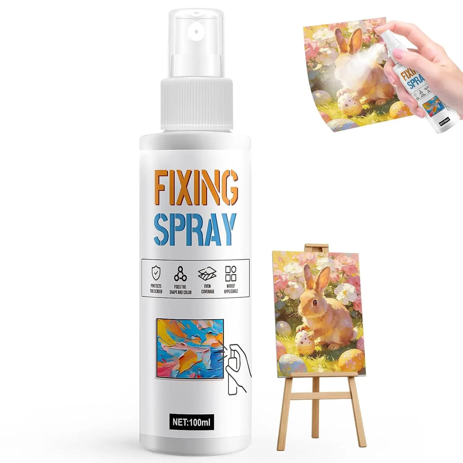 Fixing spray for pencil drawings, long-lasting moisturizing fixative spray, without fading for watercolor pencils and splashes