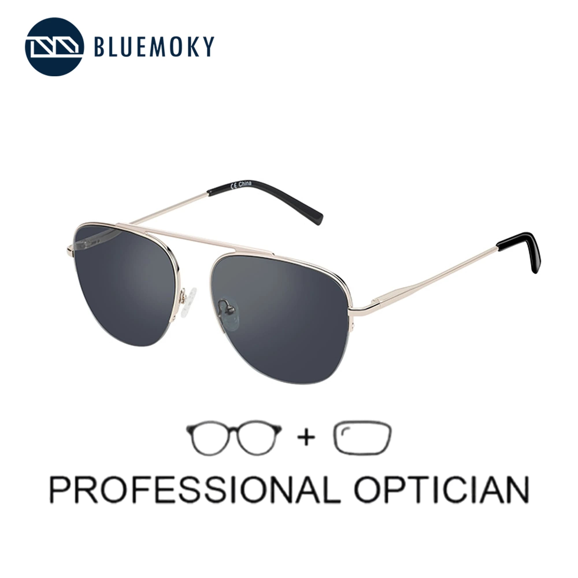 BLUEMOKY Occhiali da sole da vista polarizzati moda Aviator Ombra ottica progressiva per uomo Donna Protezione UV400