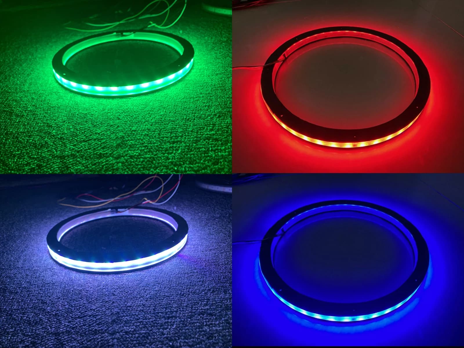 2PIECES 6.5INCH RED GREEN BLUE WHITE ALL COLOR SHIFTING LED Speaker Rings APP Bluetooth Remote Control Music Sync Waterproof Bass Subwoofer Audio Lighting Kit for Car Truck Boat Custom Installations