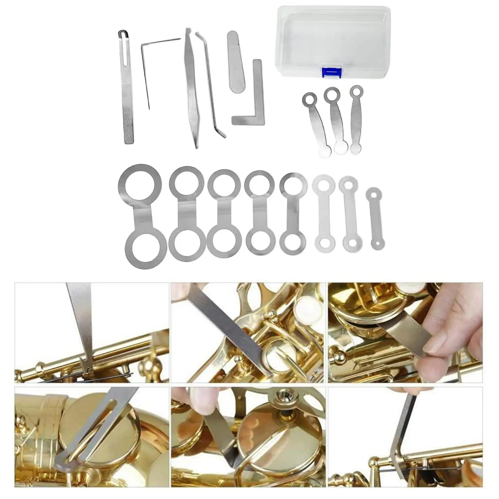 Set di Strumenti per Riparazione Sax in Acciaio Inossidabile, Accessori per Strumenti Musicali, Attrezzi per Manutenzione Sax, Clarinetto e Oboe