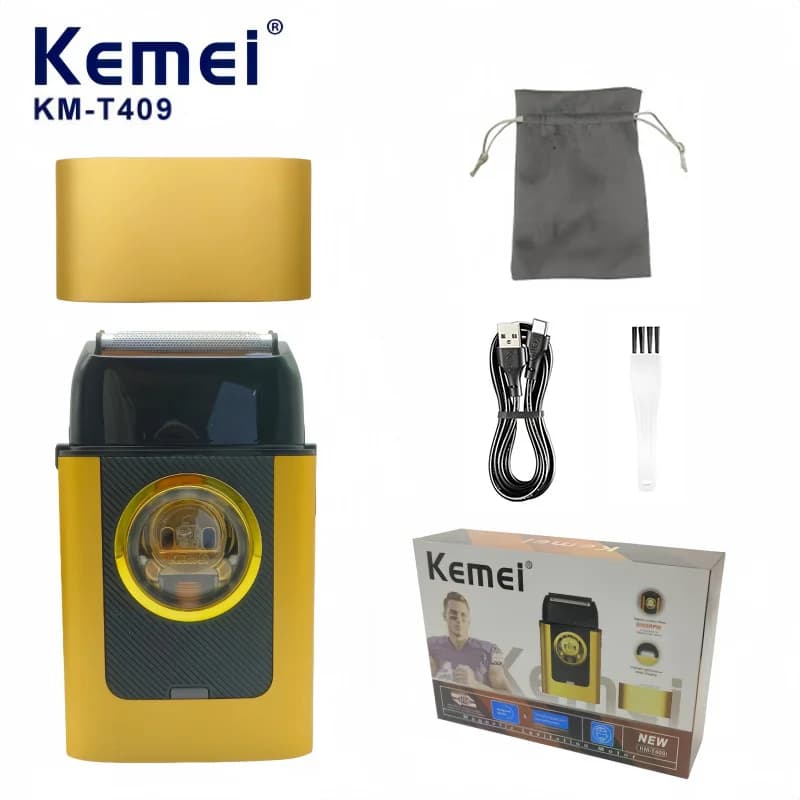 Kemei KM-T409 Men's Battery Electric Razor, Alternative Head, Rulebarba, Powerful Performance, Long Life Battery