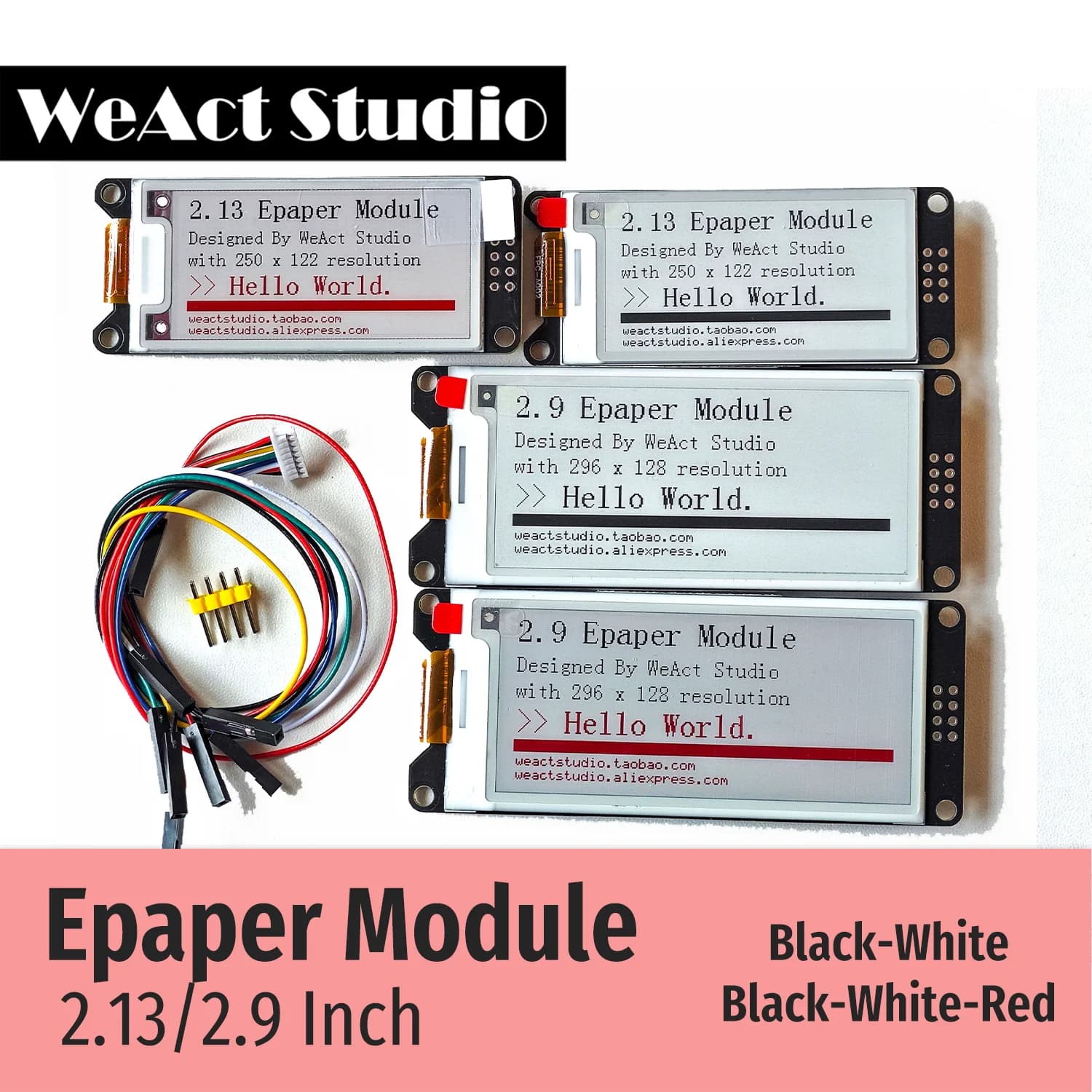WeAct 2.9'' 2.13" 2.9 2.13 pollici Modulo Epaper E-paper E-Ink Schermo di visualizzazione EInk SPI Nero-Bianco Nero-Bianco-Rosso