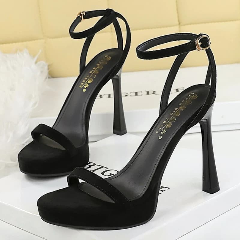 BIGTREE Women's High Heels Ankle Cover Strap Women Sandals Sexy Party Shoes Open Toe Club Stripper Shoes Platform Women Shoes