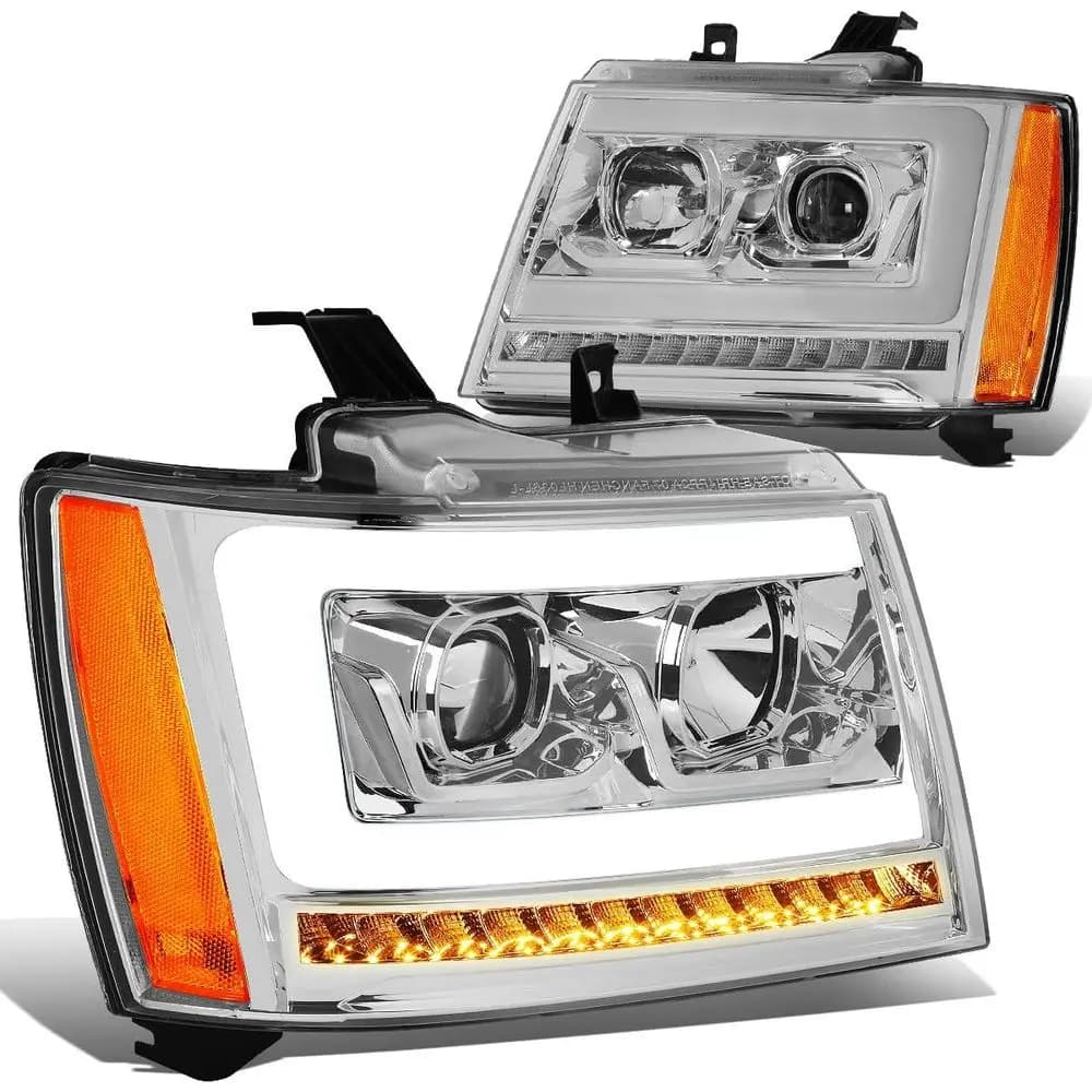 Gruppo Fari LED DRL Compatibile con Chevy Tahoe Suburban Avalanche 2007-2014, Fari Proiettori Lato Guida e Passeggero