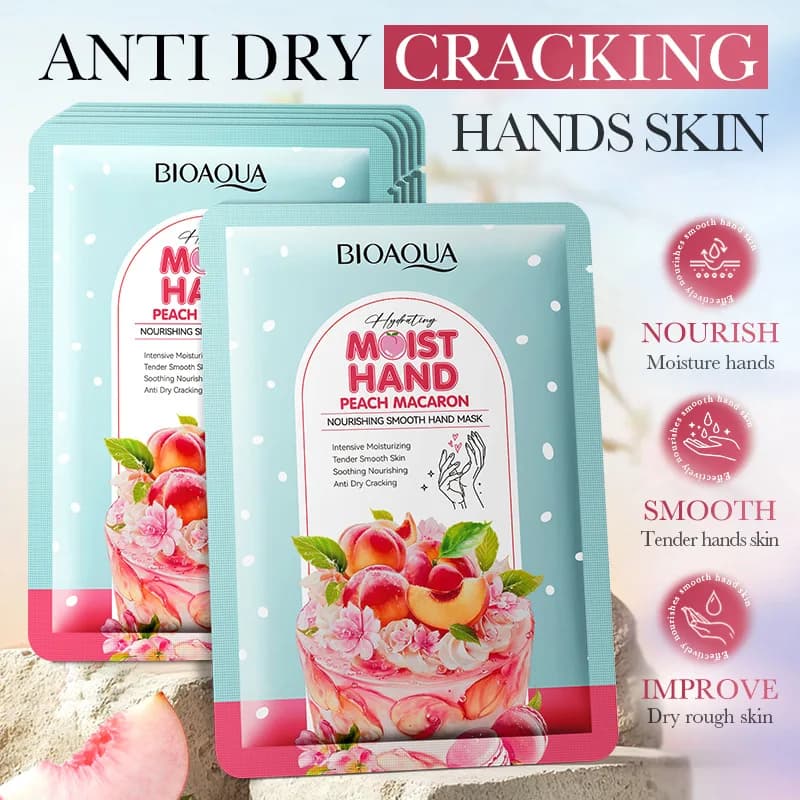 Pack of 5 hand masks for fishing 40 ml: deep hydration and dry skin repair, prevents cracking and nourishing, winter protection and gentle care