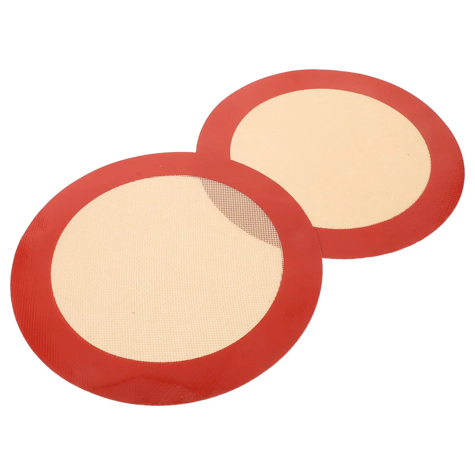 2Pcs Heat Resistant Silicone Baking Mats Round Nonstick Oven Pizza Liners Reusable Air Fryer Pastry Dough Rolling Mat