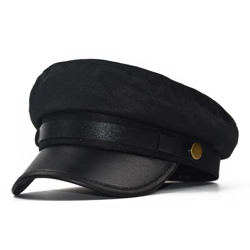 Berretto da donna in pelle con visiera piatta, traspirante, in cotone, stile britannico vintage, cappello ottagonale alla moda per l'uso quotidiano all'aperto