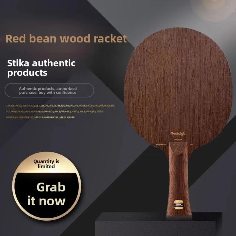 STIGA Legendary Red Bean Tabletop, Red Bean 7-Layer OC/AC Pure Wood Table Tennis Racket