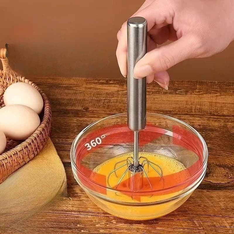 Frullino per uova in acciaio inossidabile, frusta per crema semiautomatica a pressione per uso domestico, strumento manuale per miscelare e preparare dolci