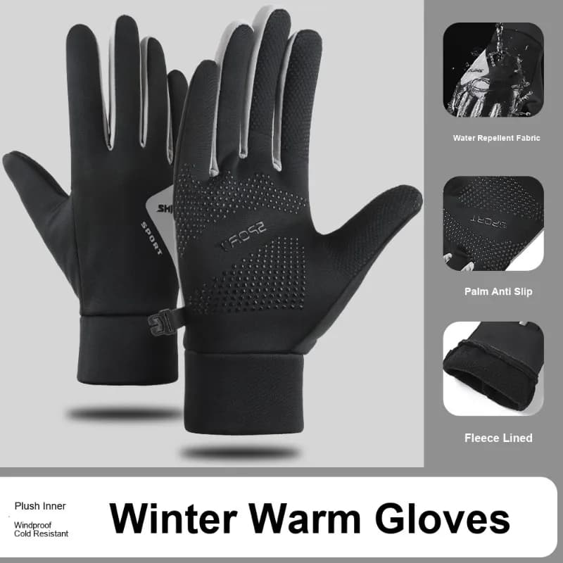 Non Slip Cold Resistant Water Resistant Thermal Cycling Gloves for Men Women Autumn Winter Outdoor Skiing Touchscreen