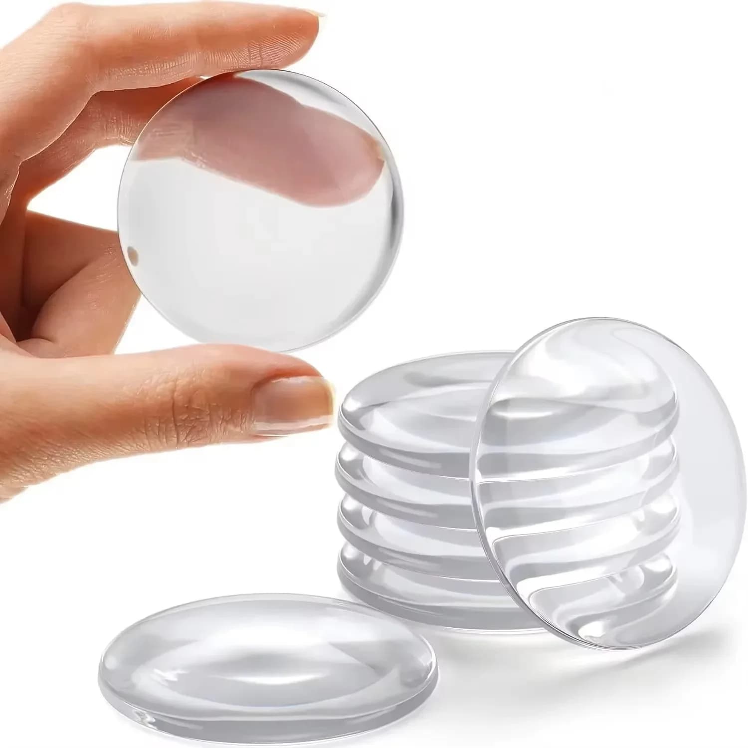Fermaporta in Silicone Trasparente Morbido, Adesivo Autoadesivo, Protezione Parete, Silenziatore, Antiurto per Mobili, Senza Tracce