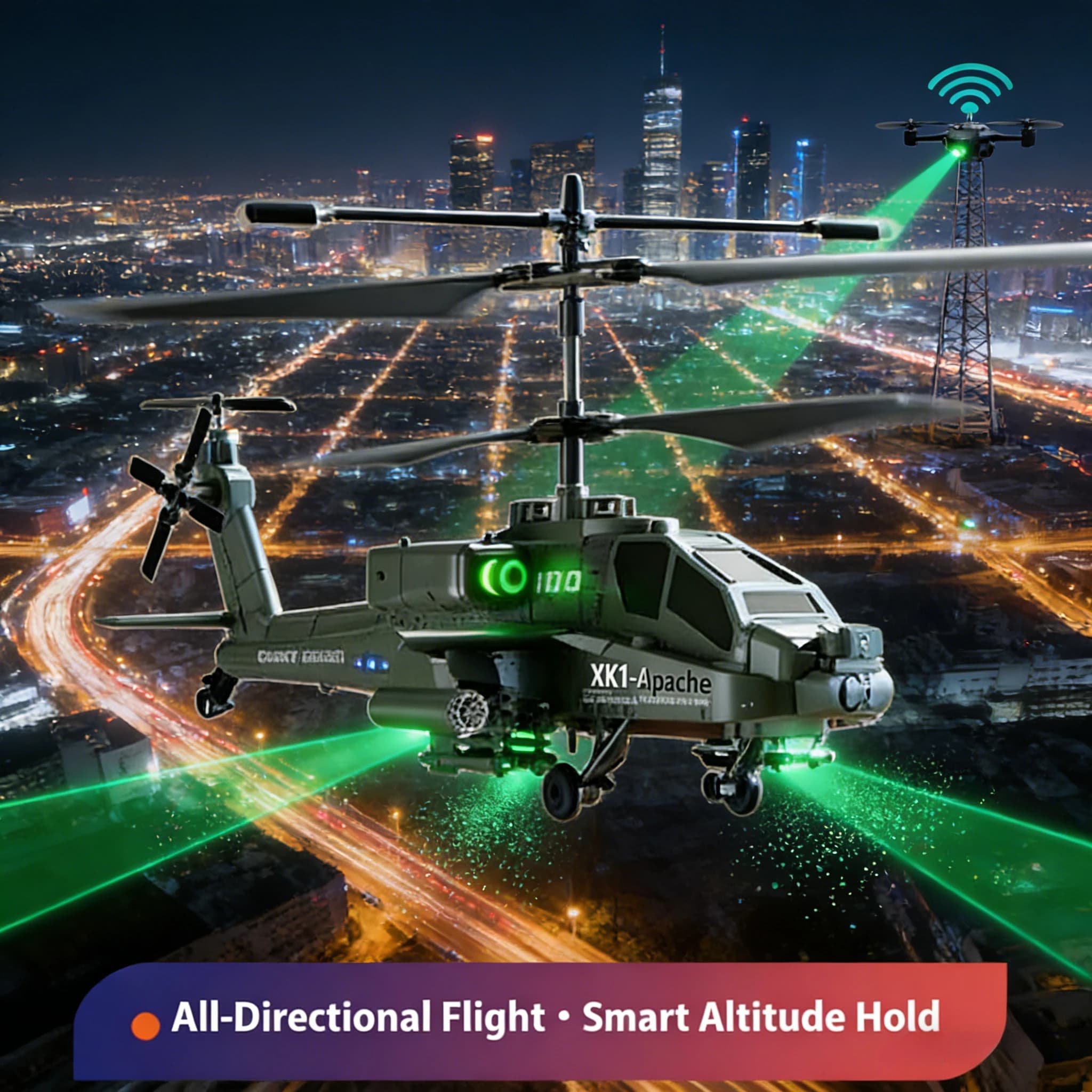 🚁 Mini Elicottero RC XK1 3.5CH | Drone con Mantenimento dell'Altitudine 2.4G e LED, Regalo per Bambini e Hobbisti