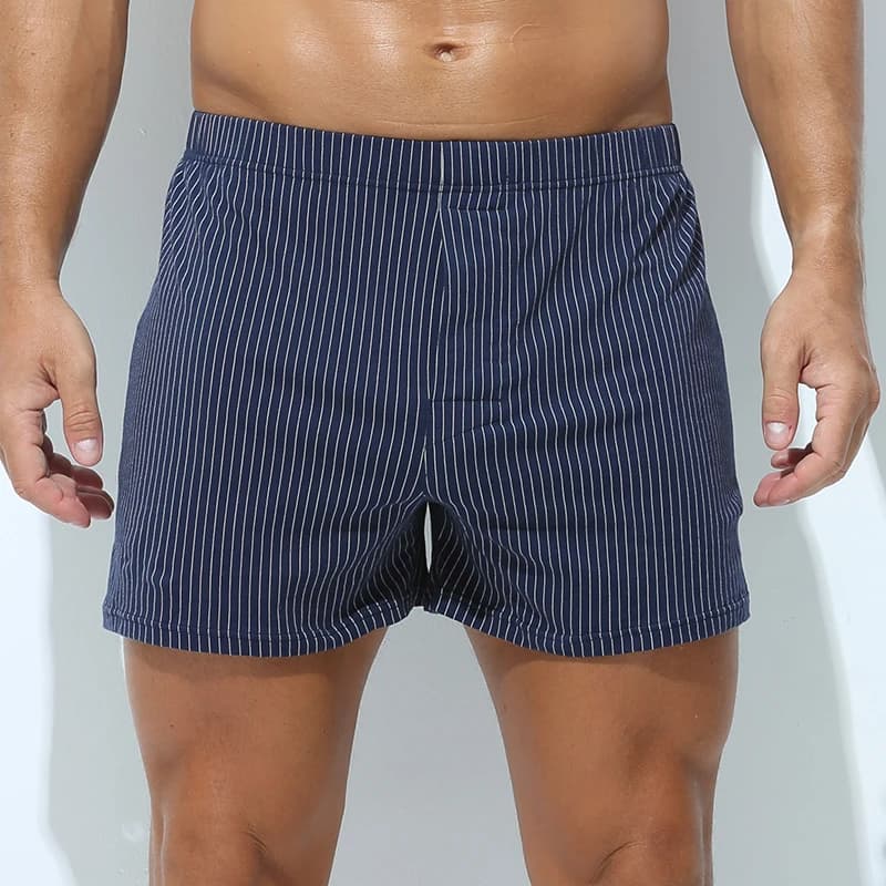 Confezione da 3 pezzi di biancheria intima da uomo, pantaloni a freccia, boxer in cotone, traspirante, allentato, per la casa, boxer a righe di grandi dimensioni, vendita diretta in fabbrica