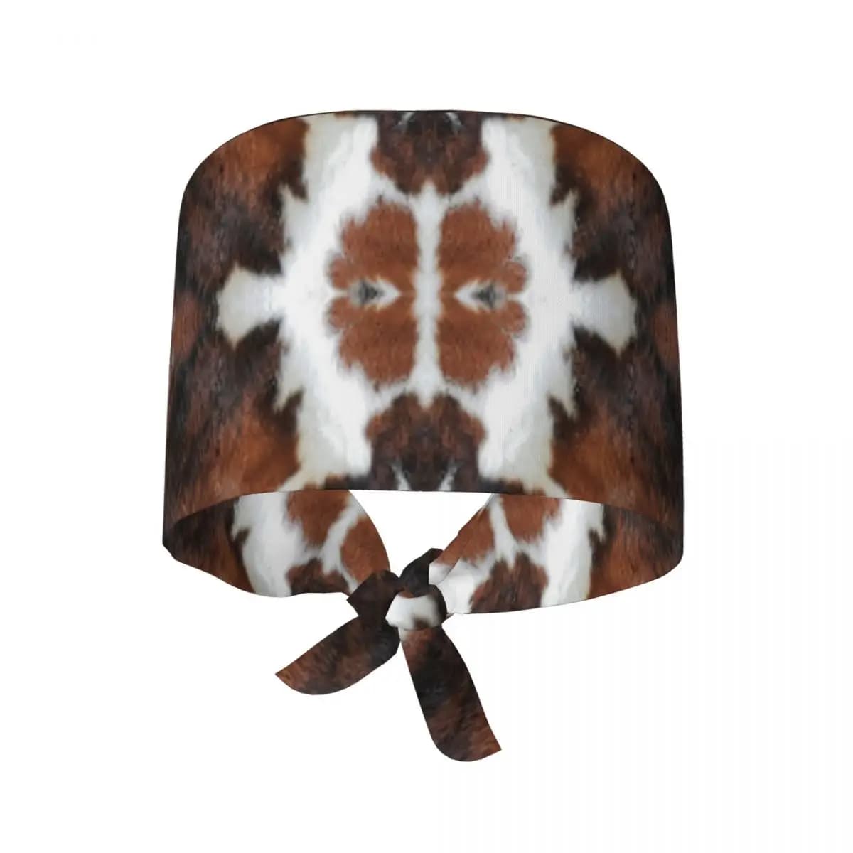 Elegante pelliccia di mucca Pelle bovina Texture Pelle di mucca Stampa Patter Scrub Cappello Dottore Berretto chirurgico da lavoro Cappellini infermieristici regolabili per dentista