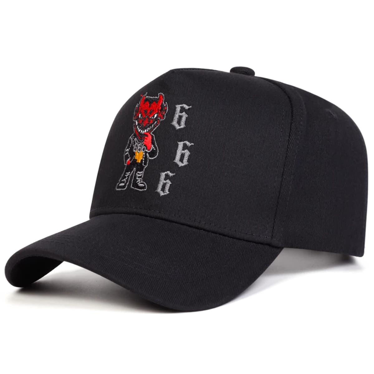 Cappellini da Baseball Unisex con Ricamo '666 Devil', Regolabili per Primavera e Autunno, Cappelli Casual da Esterno, Protezione Solare, Cappello Sportivo