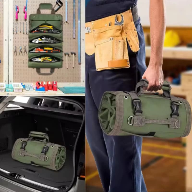 Kit di attrezzi per elettricisti Borsa per attrezzi per riparazione auto Borsa per rotolo Borsa per attrezzi hardware multifunzionale portatile