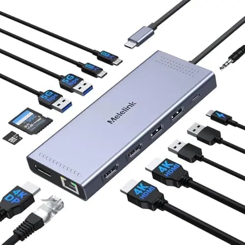 USB Hub C Portable with 14 Ports and 4K Display for Laptop Hub USB-C with 4K display for laptop and more