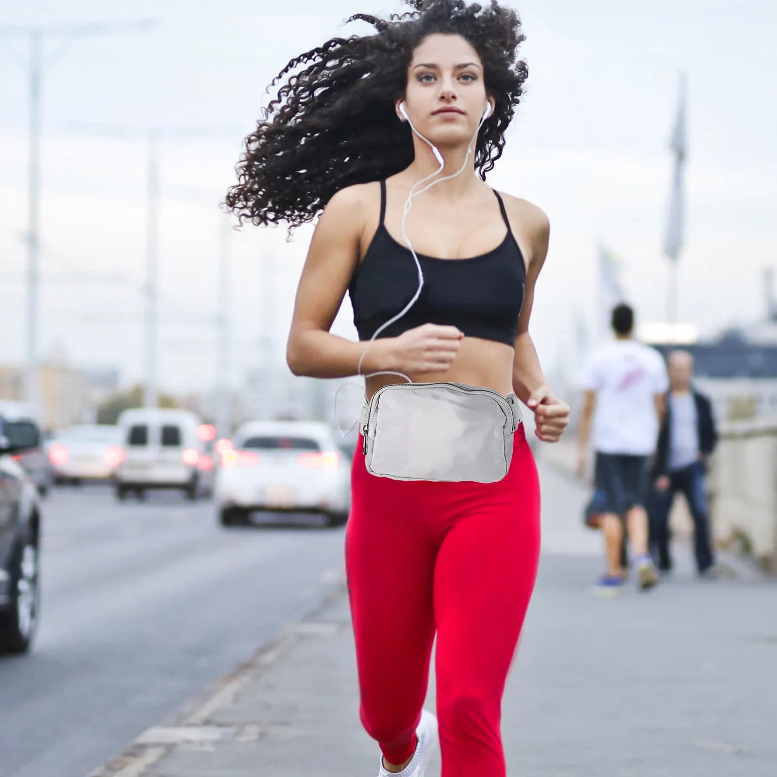 Marsupio Leggero in Nylon per Corsa, Escursionismo, Ciclismo e Sport all'Aperto, Porta Telefono Portatile, Borsa da Cintura