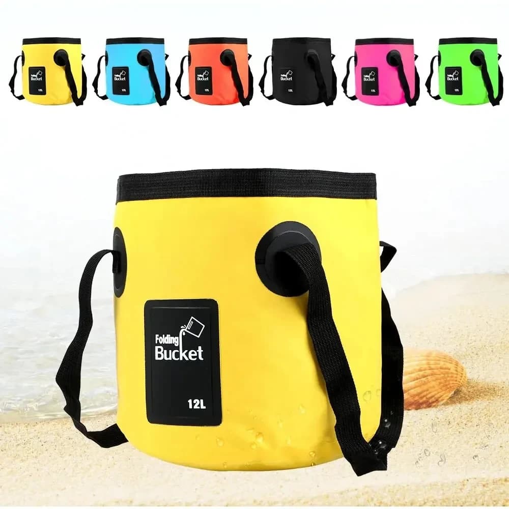 Secchio pieghevole portatile per viaggi all'aperto, secchio d'acqua pieghevole, borsa per lavare il lavello, secchio per autolavaggio, multifunzione per il campeggio