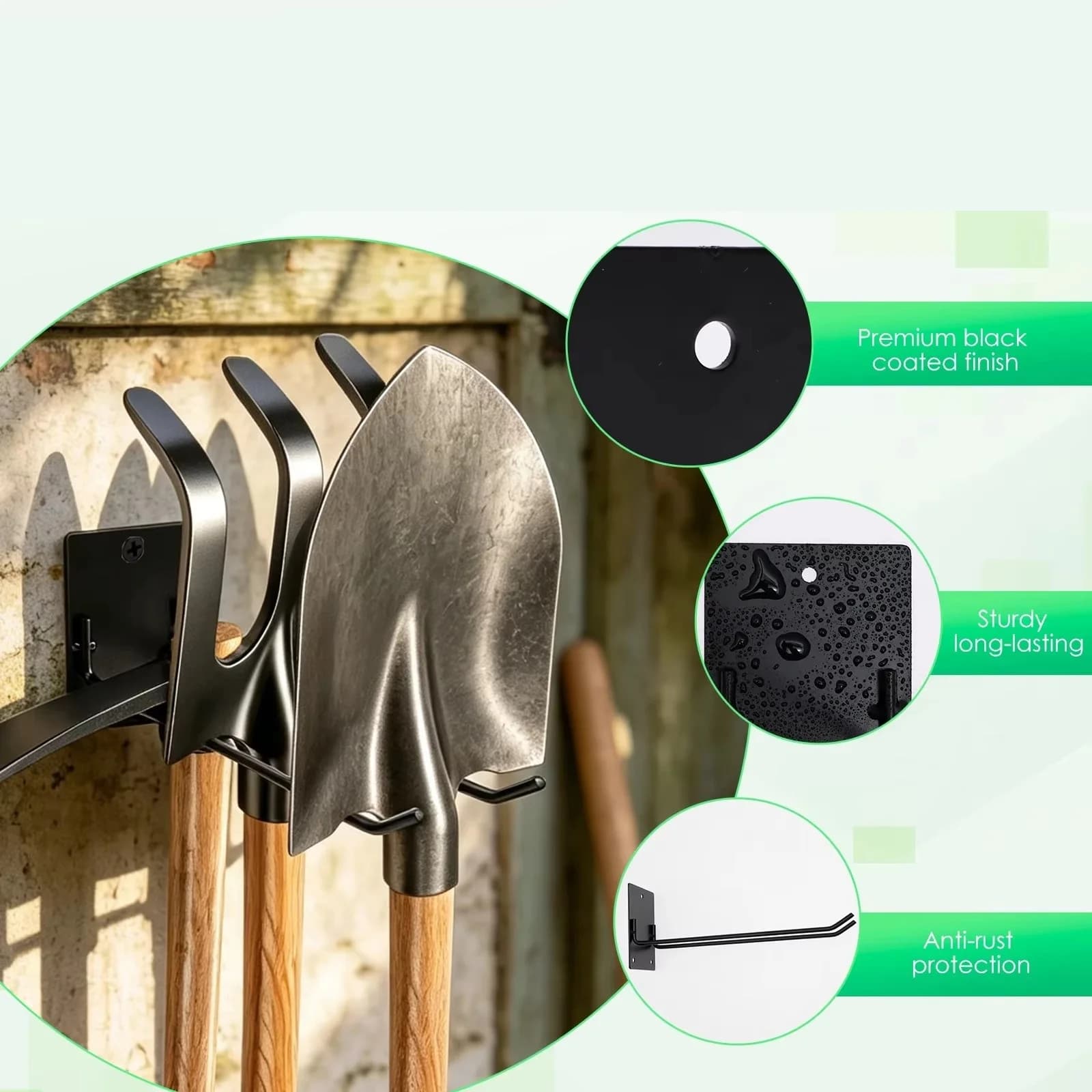 Tool Storage System Hooks Wall Holder Garage Storage Multi-Purposes Garden Tool Organizer For Warehouse Garage Wall Hook