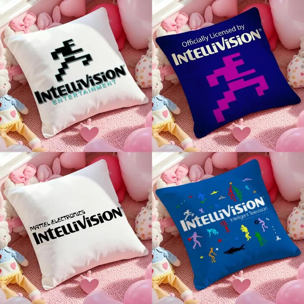 Federa Decorativa I-Intellivision in Morbido Tessuto Peluche con Stampa Fronte-Retro, Copricuscino Caldo per Divano Invernale