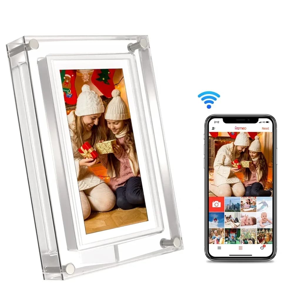 AMABOO Wholesale 5 Inch WIFI Transfer Photos From Cell Phone Cloud Digital Frame Video Acrylic Digital Photo Frame