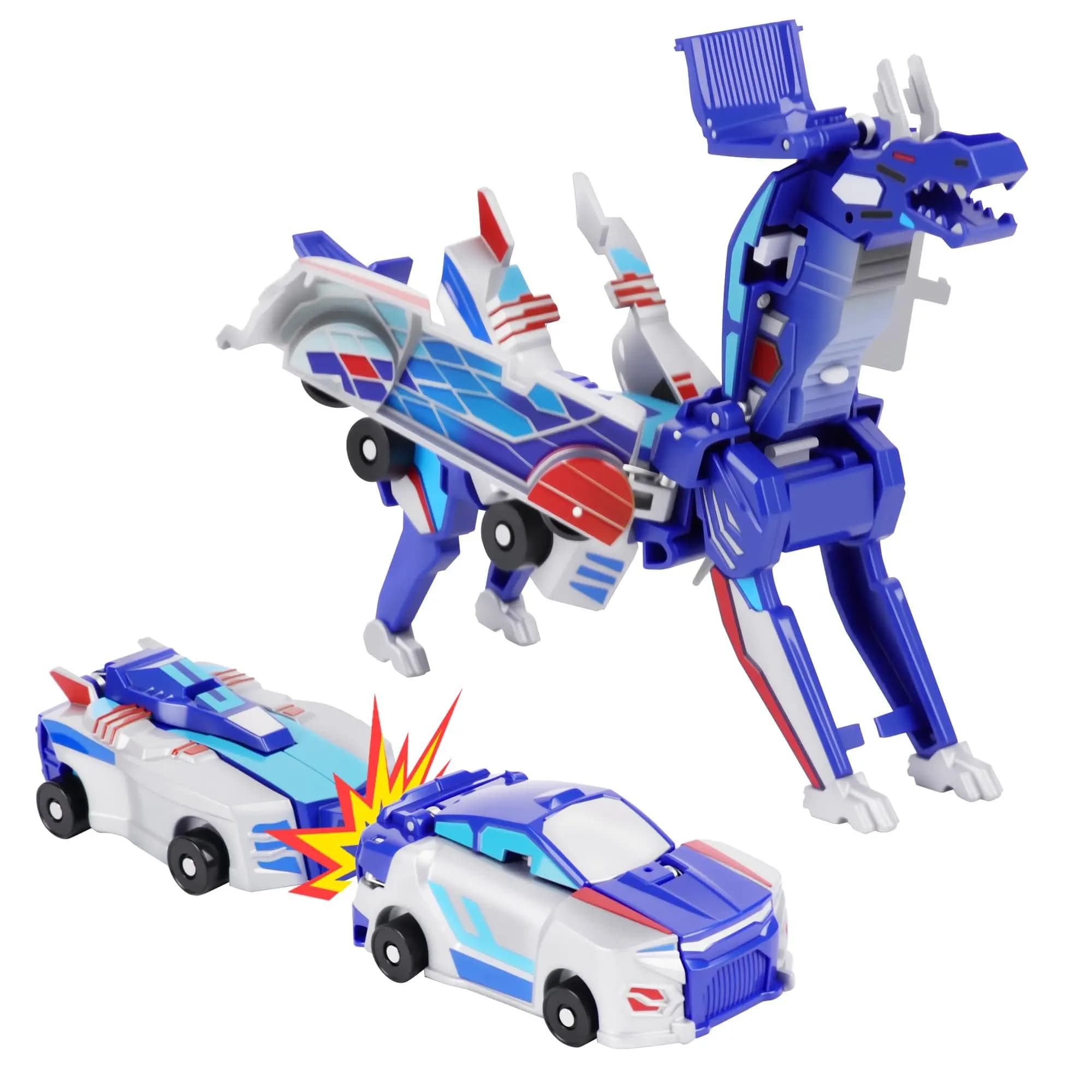 Giocattolo Auto Magnetica 2-in-1 Trasformabile in Dinosauro Robot, Regalo Educativo per Bambini 3-6 Anni, Divertimento di Compleanno per Ragazzi e Ragazze