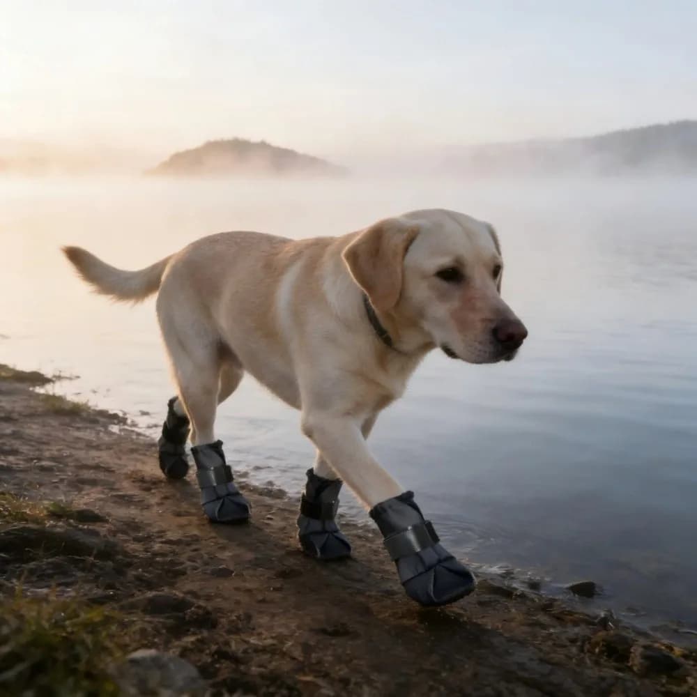 Set di 4 Stivali per Cani Regolabili e Impermeabili, Scarpe Traspiranti Antiscivolo Resistenti all'Usura per Escursionismo