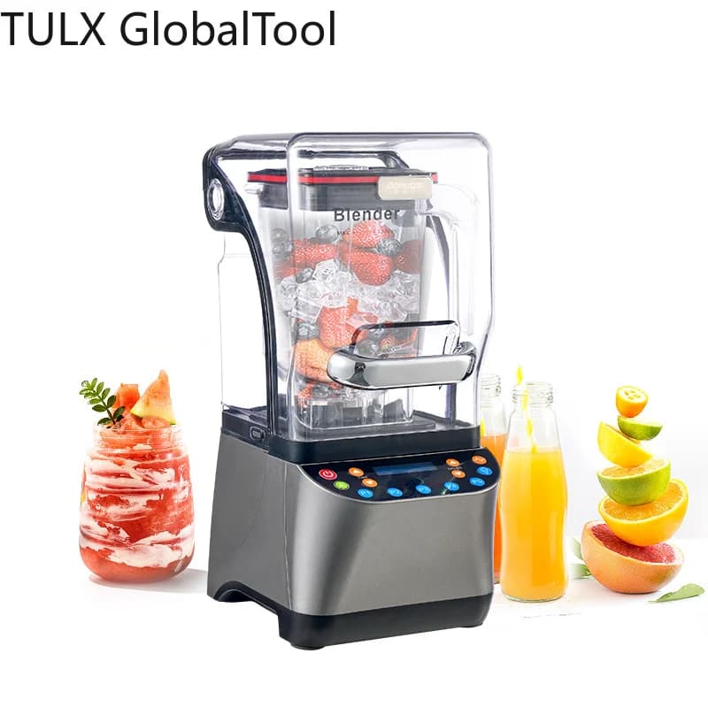 TULX 2024 Frullatore Industriale Potente 1800W, Silenzioso, per Uso Commerciale, per Smoothie e Ghiaccio