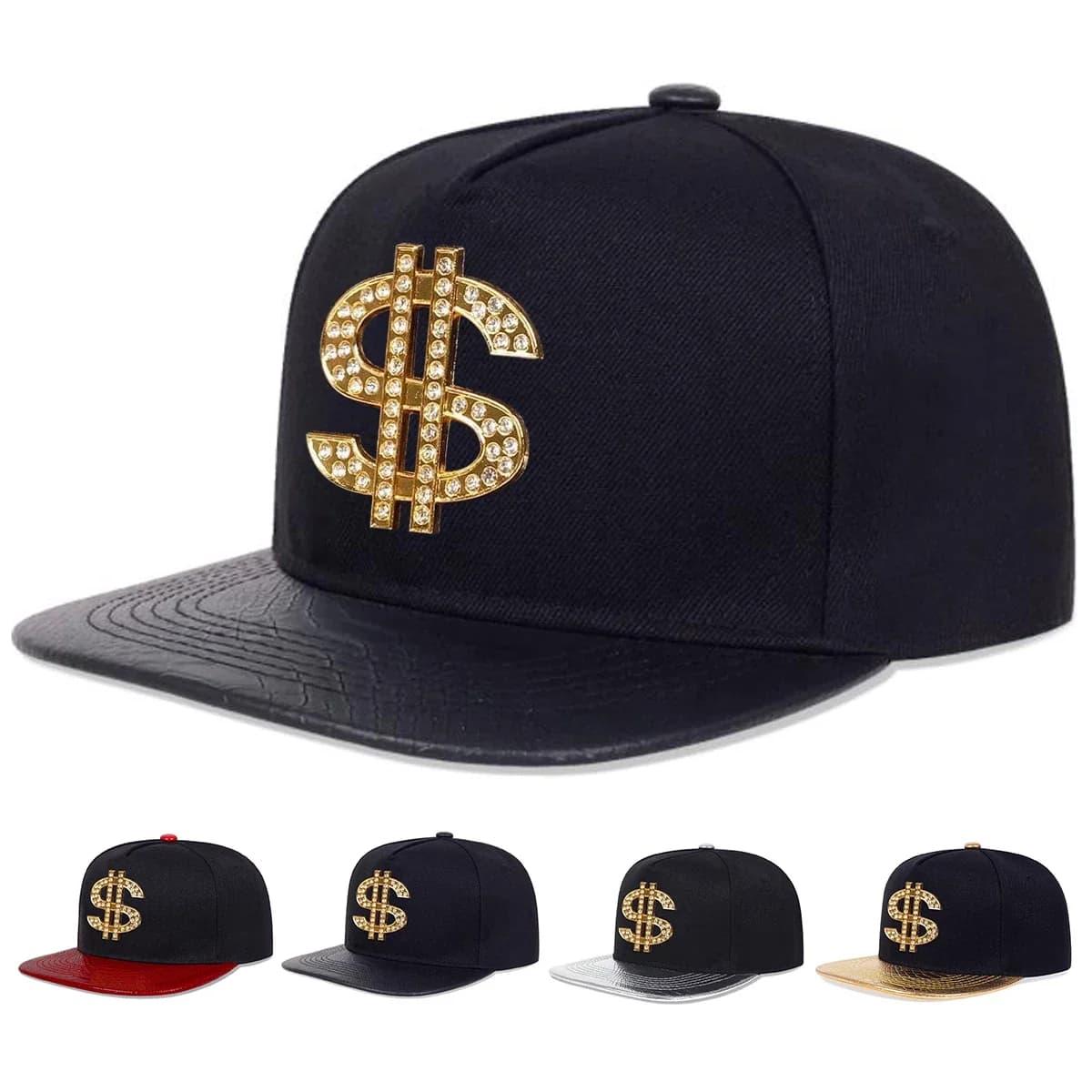 Cappelli Hip-hop Unisex con Etichetta a Forma di Diamante e Lettera USD, Cappellini da Baseball Regolabili per Primavera e Autunno, Protezione Solare