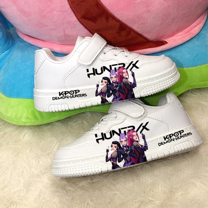 KPOP Casual Shoes for Kids 2026, New Fashion Sport sneakers with Hunter Print, Anti-slip and Breathable Bianche Shoes for Girls