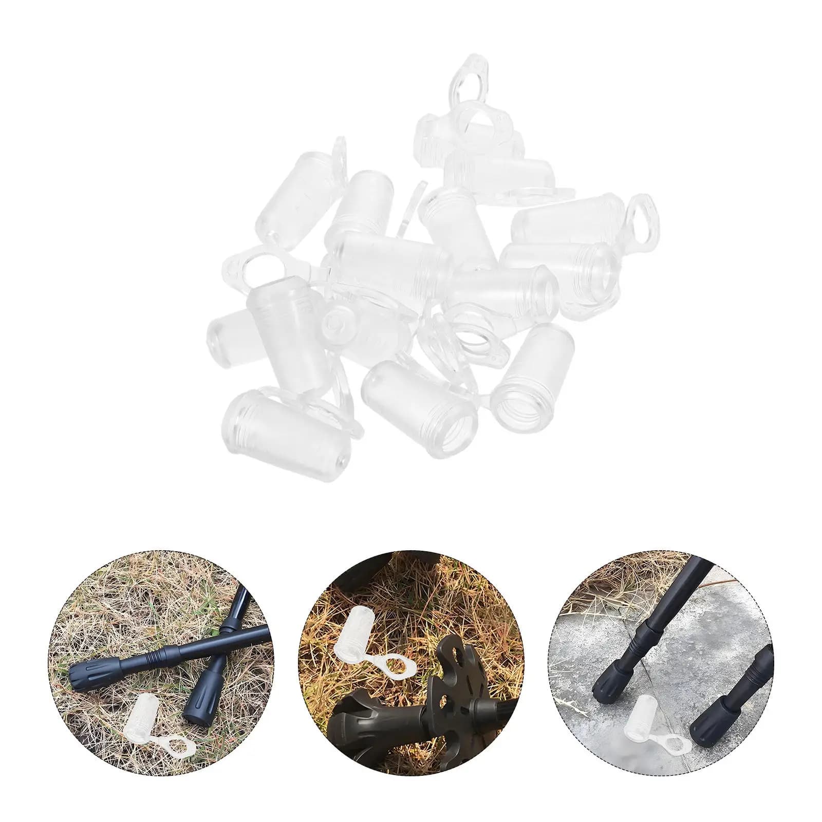 20Pcs Soft Rubber Trekking Pole Tips Replacement Walking Pole Tips Covers Anti Slip Traction End Protectors for Hiking Skiing