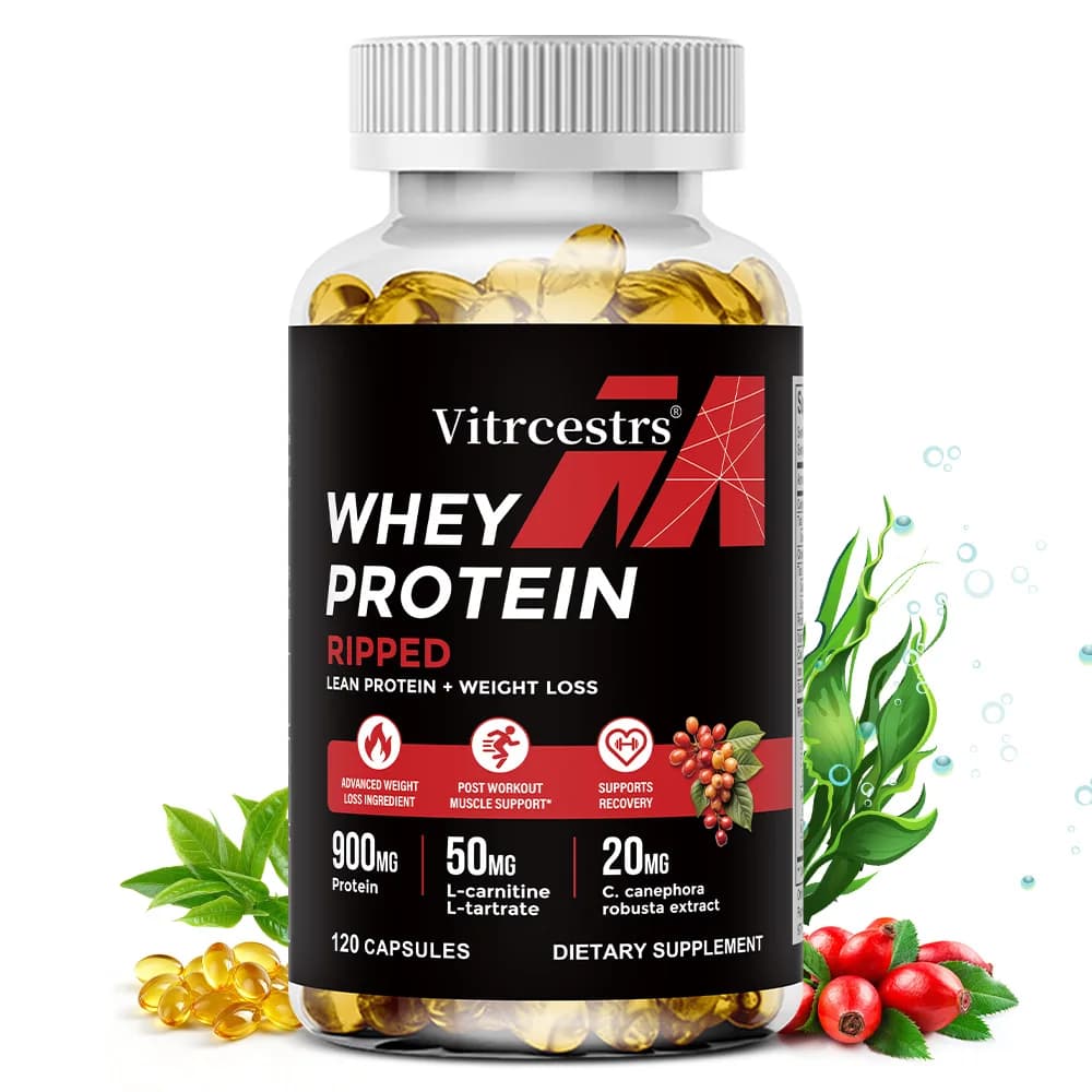 Whey Protein Capsules, 900mg Protein, Post‑Workout Recovery & Muscle Support, Balanced Muscle Health, Immune Support