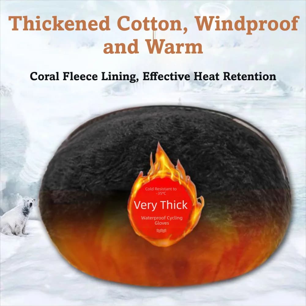 Thickened Fleece Motorcycle Gloves Touchscreen Waterproof Riding Gloves Cold Resistant Windproof Skiing Gloves