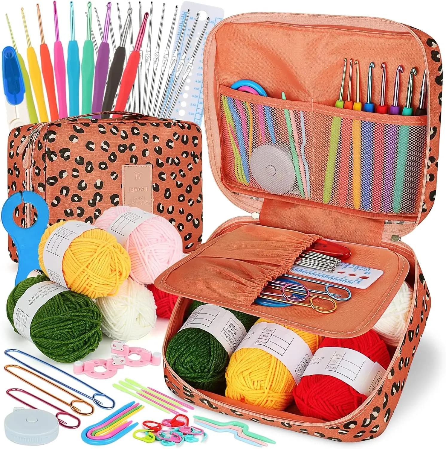 Kit Completo per Uncinetto per Principianti con 58 Uncinetti, Filati e Custodia da Viaggio - Forniture Ergonomiche per Lavori Fai-da-Te